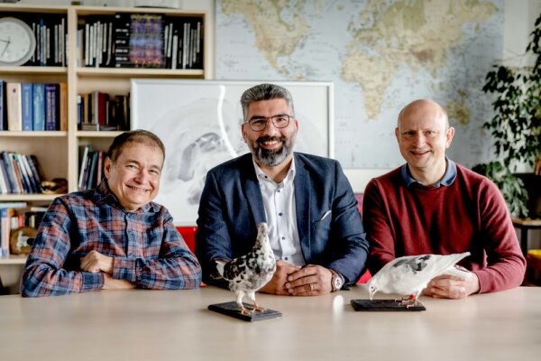 Onur Güntürkün, Mehdi Behroozi und Xavier Helluy (von links)